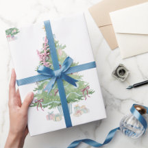 Papier d'emballage de Noël arbre de Noël pastel do