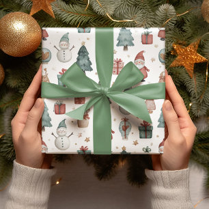 Cadeau Papier d'emballage de Noël aux motifs pastel fanta