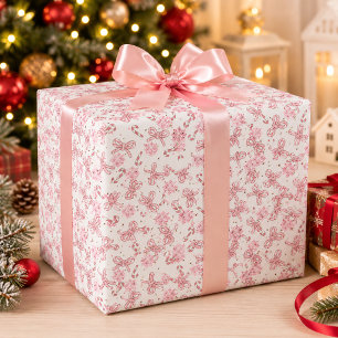 Cadeau Papier d'emballage de Noël Bonbon Rose