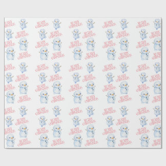 Cadeau Papier d'emballage de Noël Bonhomme de neige