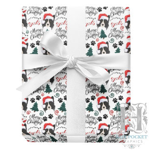 Cadeau Papier d'emballage de Noël Border Collie