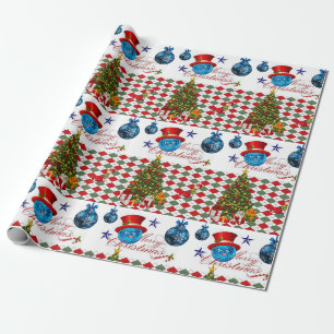 Cadeau Papier d'emballage de Noël Boules Bleues