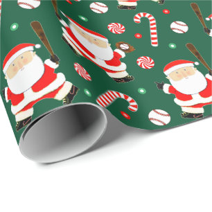 Cadeau Papier d'emballage de Noël de baseball