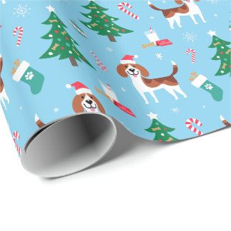 Cadeau Papier d'emballage de Noël de beagle
