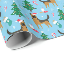 Papier d'emballage de Noël de berger allemand