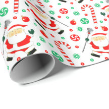 Papier d'emballage de Noël de crosse