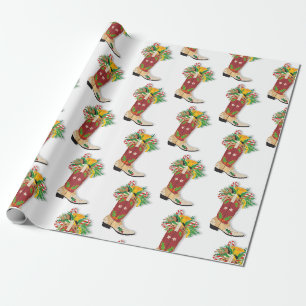 Cadeau Papier d'emballage de Noël de la botte de cowboy