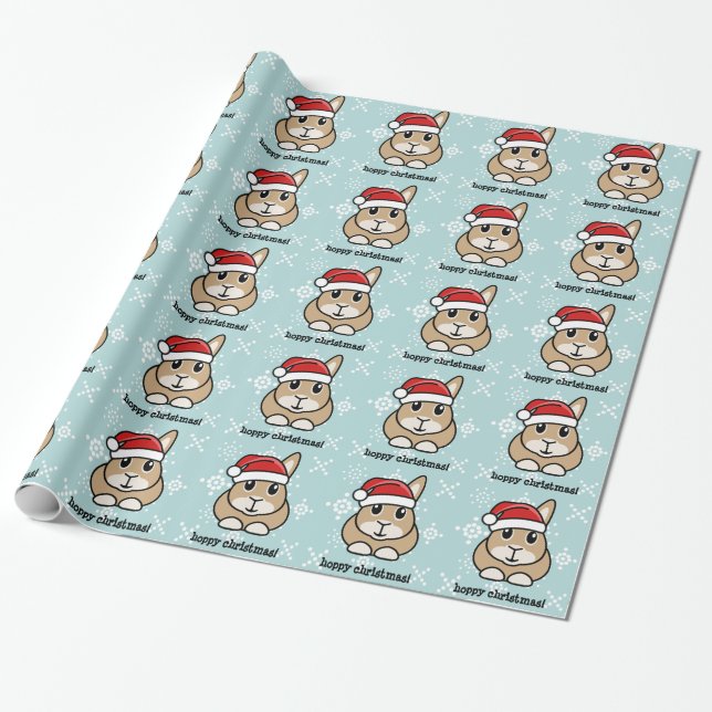 Cadeau Papier d'emballage de Noël de lapin de bande (Déroulé)