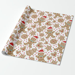 Cadeau Papier d'emballage de Noël de pain d'épice