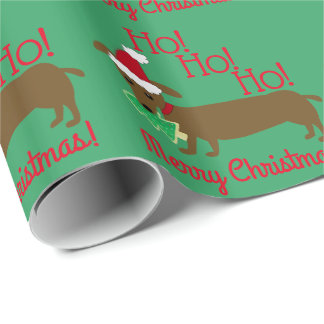 Cadeau Papier d'emballage de Noël de teckel