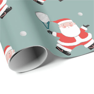 Cadeau Papier d'emballage de Noël de tennis