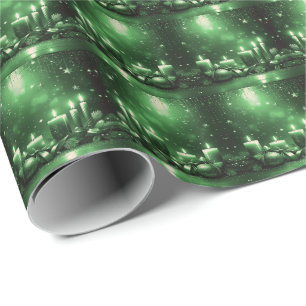 Cadeau Papier d'emballage de Noël de vacances de bougies 