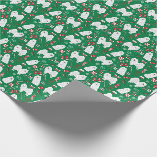 Cadeau Papier d'emballage de Noël du Spitz japonais
