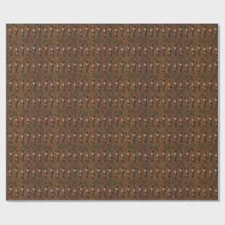 Cadeau Papier d'emballage de Noël en bois rustique et cas