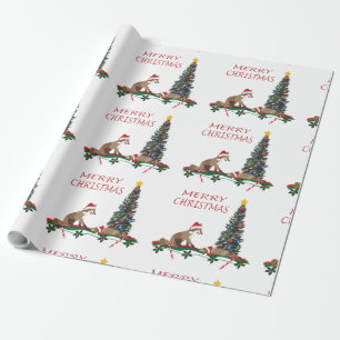 Cadeau papier d'emballage de Noël, faune