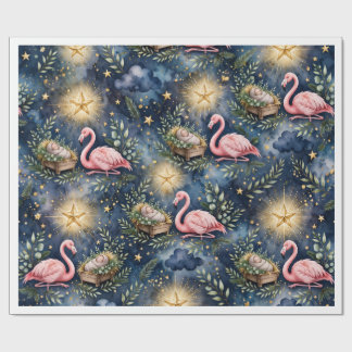 Cadeau Papier d'emballage de Noël Flamant Nuit Silencieus