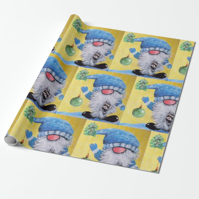 Cadeau Papier d'emballage de Noël Gnome & ferret (Déroulé)