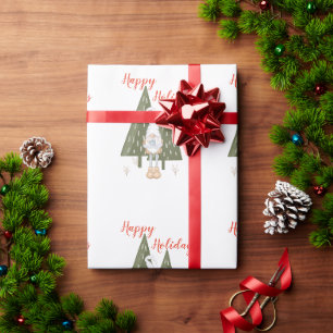 Cadeau Papier d'emballage de Noël Gnome Joyeuses Fêtes