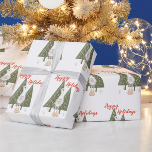Cadeau Papier d'emballage de Noël Gnome Joyeux Noël