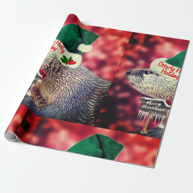 Cadeau Papier d'emballage de Noël joyeux de Cute River Ot (Déroulé)