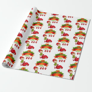 Cadeau Papier d'emballage de Noël Joyeux Noël Elfe