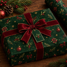 Papier d'emballage de Noël luxe bleu marine or