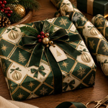 Papier d'emballage de Noël Luxe Géométrique