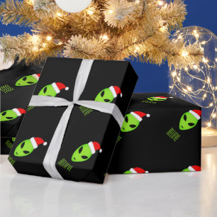 Cadeau Papier d'emballage de Noël martien du Père Noël ve