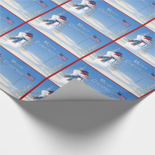 Cadeau Papier d'emballage de Noël patriotique - salut de