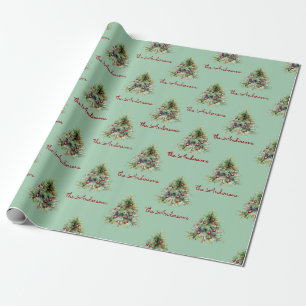 Cadeau Papier d'emballage de Noël personnalisé vert Xmas
