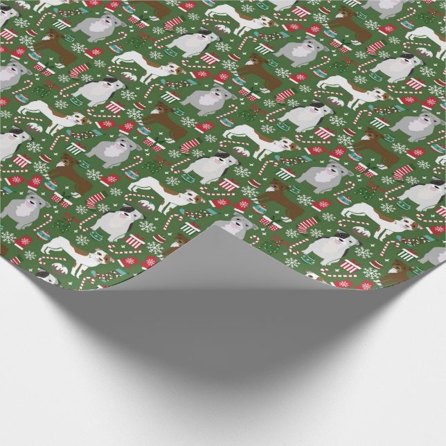Cadeau Papier d'emballage de Noël Pitbull (Coin)