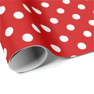 Cadeau Papier d'emballage de Noël pois rouge et blanc