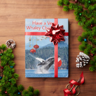 Cadeau Papier d'emballage de Noël pour baleine à bosse ma