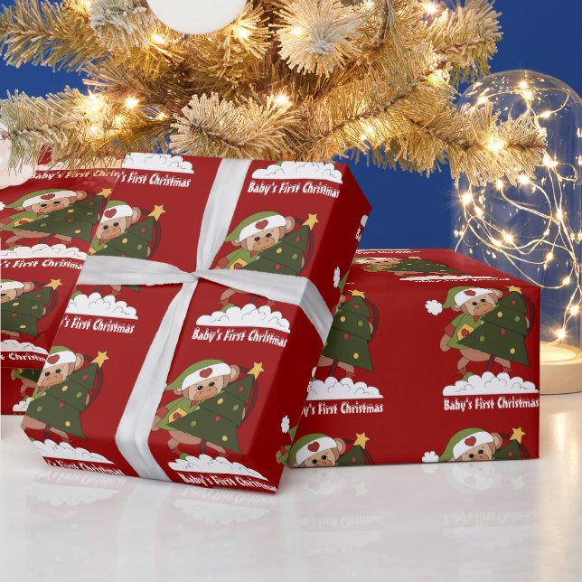 Cadeau Papier d'emballage de Noël pour bébé (Vacances)