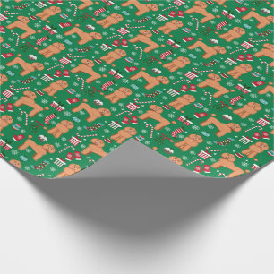 Cadeau Papier d'emballage de Noël pour chien de caniche
