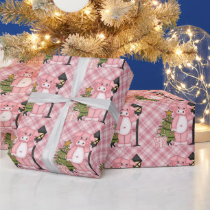 Cadeau Papier d'emballage de Noël pour cochons