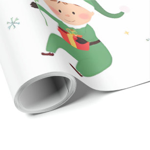 Cadeau Papier d'emballage de Noël pour enfants lutin