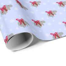 Papier d'emballage de Noël pour hippopotame