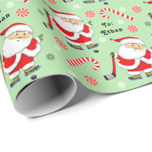 Cadeau Papier d'emballage de Noël pour hockey
