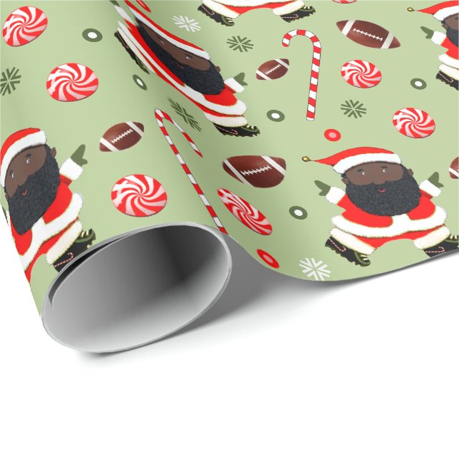 Cadeau Papier d'emballage de Noël pour le football (Coin rond)