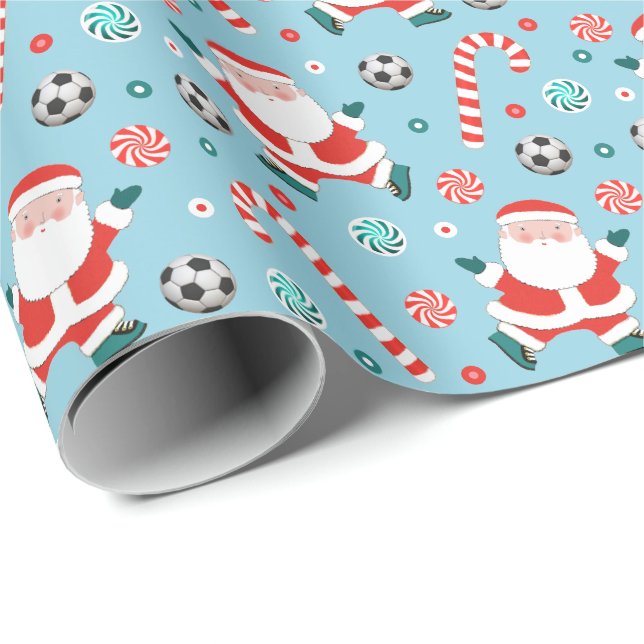 Cadeau Papier d'emballage de Noël pour le football (Coin rond)
