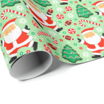 Papier d'emballage de Noël pour le football