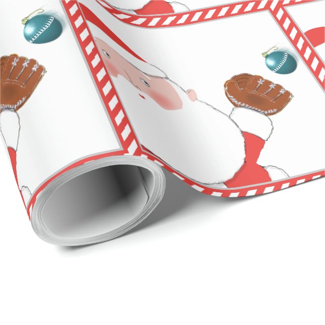 Cadeau Papier d'emballage de Noël pour softball (Coin rond)