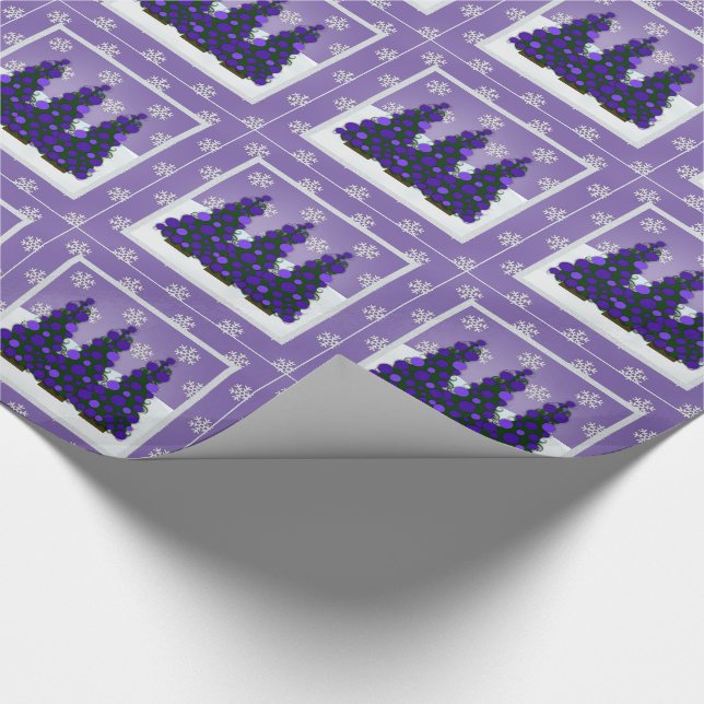 Cadeau Papier d'emballage de Noël pourpre de Milou (Coin)