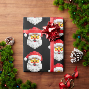 Cadeau Papier d'emballage de Noël Retro Père Noël