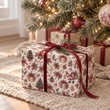 Papier d'emballage de Noël Santa & Cadeaux