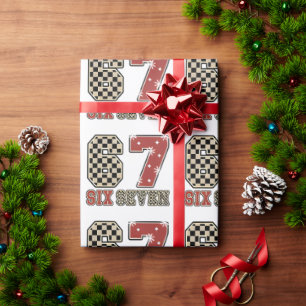 Cadeau Papier d'emballage de Noël Six Seven 67 Meme Xmas