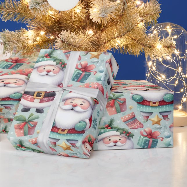 Cadeau Papier d'emballage de Noël sur le thème père Noël (Vacances)
