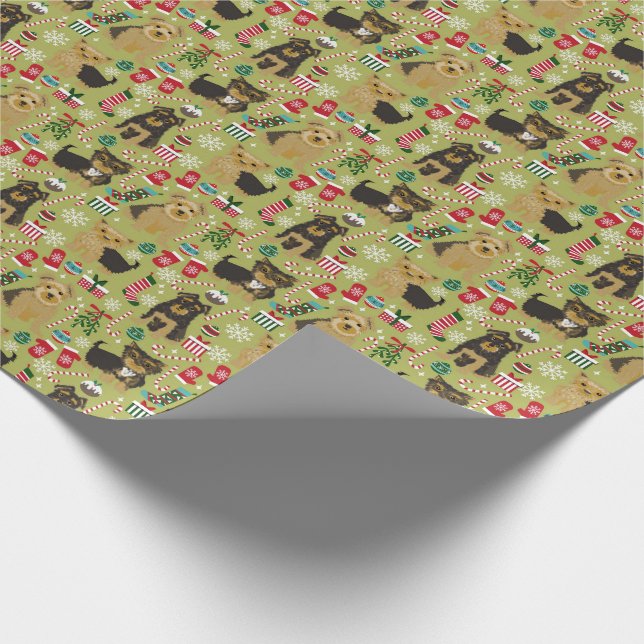 Cadeau Papier d'emballage de Noël Yorkie (Coin)