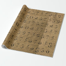 Papier d'emballage de nombres rustiques de toile